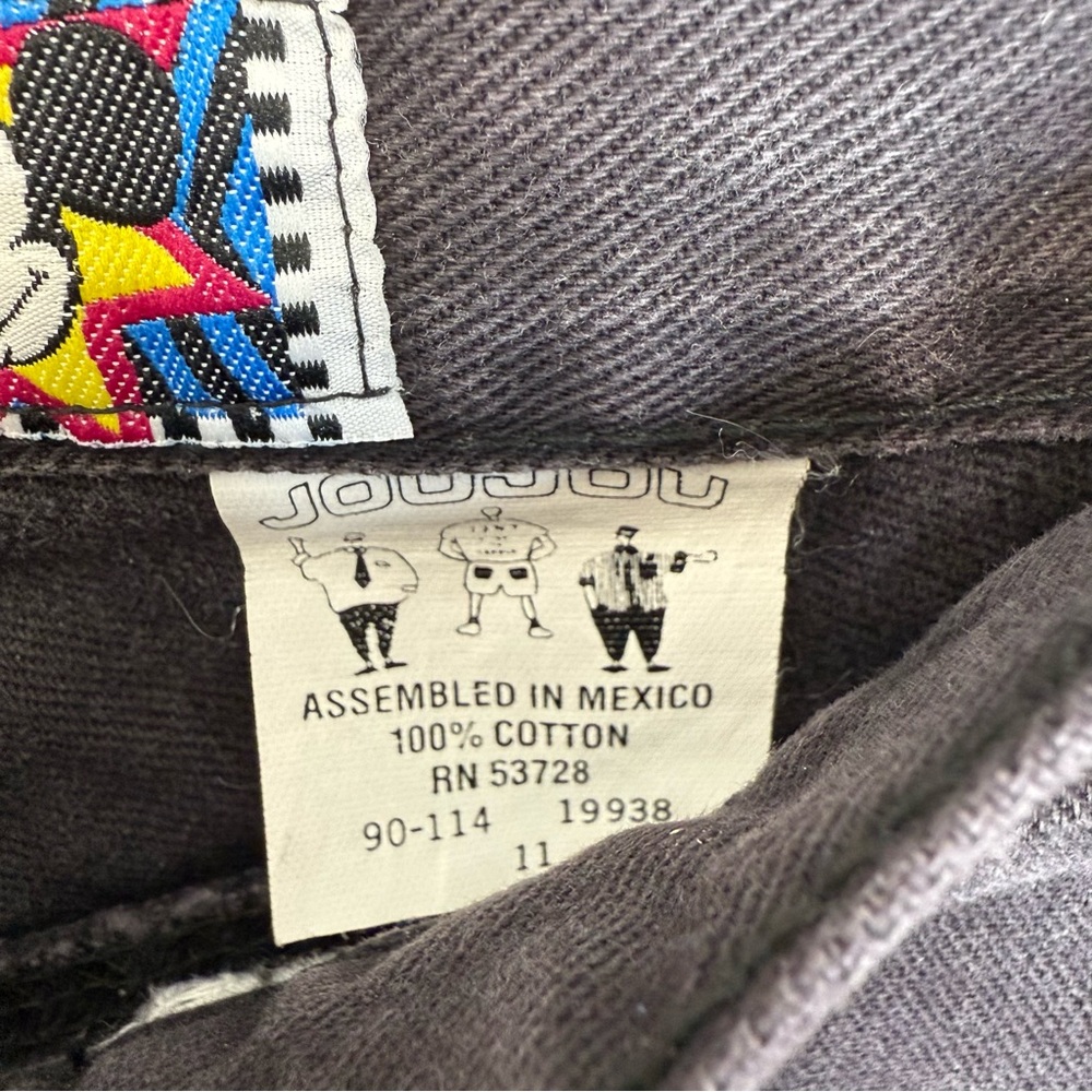 JouJou Vintage Disney Micky Black Jeans 90’s Women’s Junior Size 11 High Waist - Picture 13 of 14